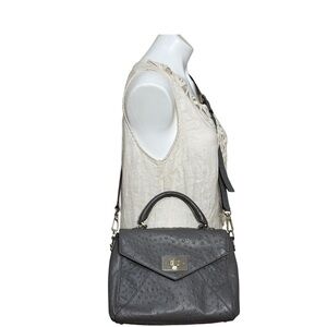 Kate Spade Post Street Little Nadine grey pebbled ostrich
Leather satchel purse
